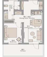 欧風1LDK　53㎡   RMB20，000～/1ヶ月
