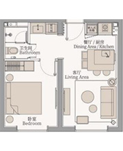 1LDK 42㎡ RMB17，000～ / 1ヶ月