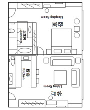 1LDK 96㎡ RMB18600～ / 1ヶ月